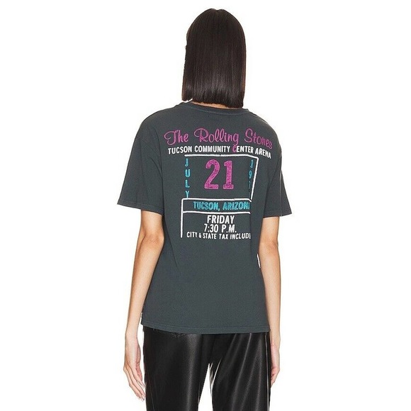 Daydreamer Rolling Stones 78 Ticket Boyfriend Tee Small Vintage Black - Picture 5 of 15